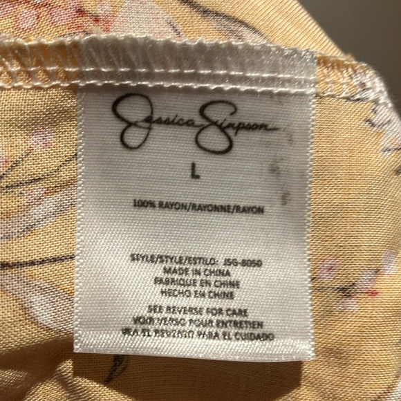 Jessica Simpson Girls Summer Dress. Golden yellow with flowers. Size Large Girls - Picture 7 of 7